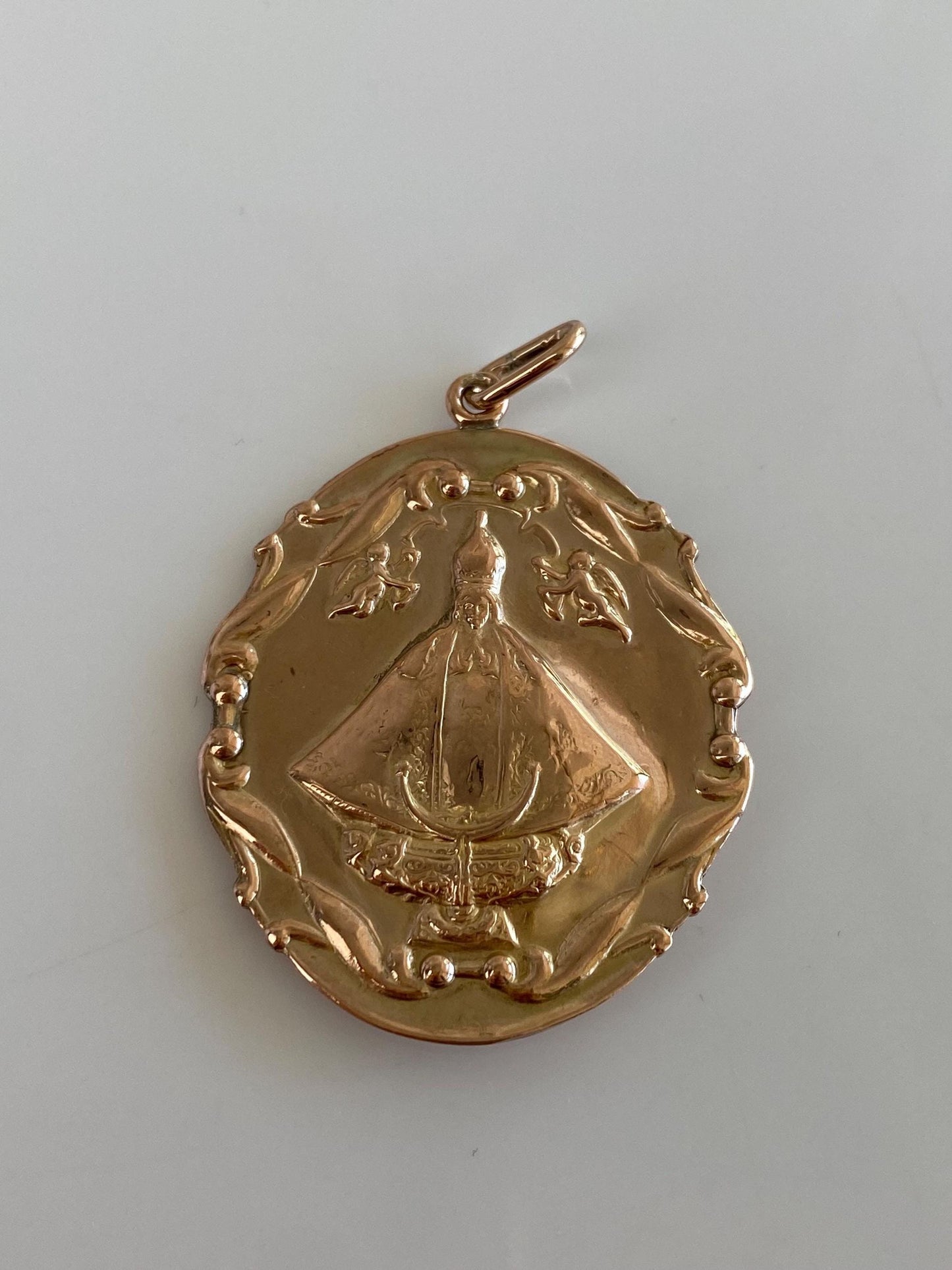 Vintage Solid 10k Rosey Gold Large Jesus Religious Charm