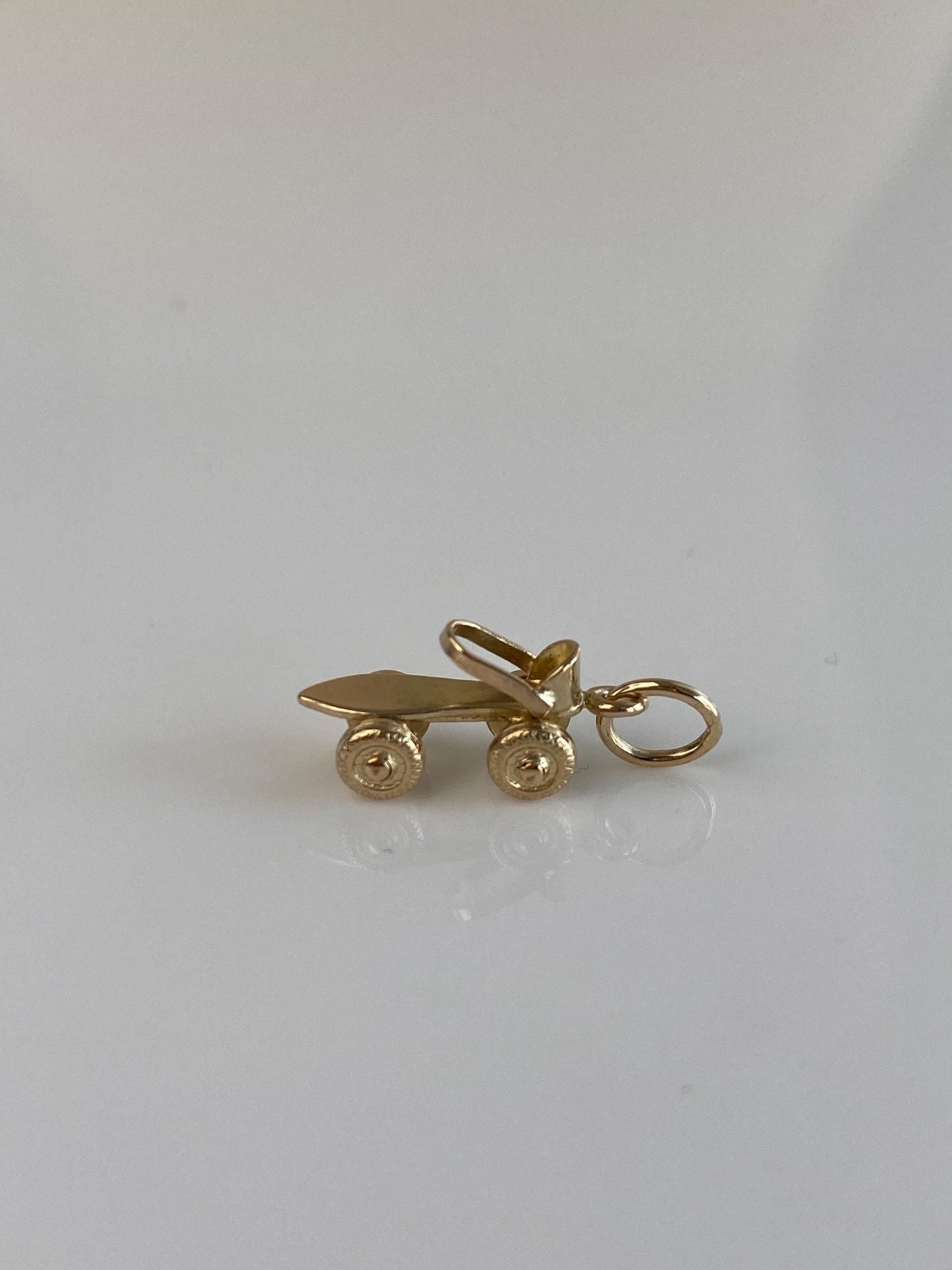 Vintage Solid 14k Yellow Gold Vintage Roller Skate Charm