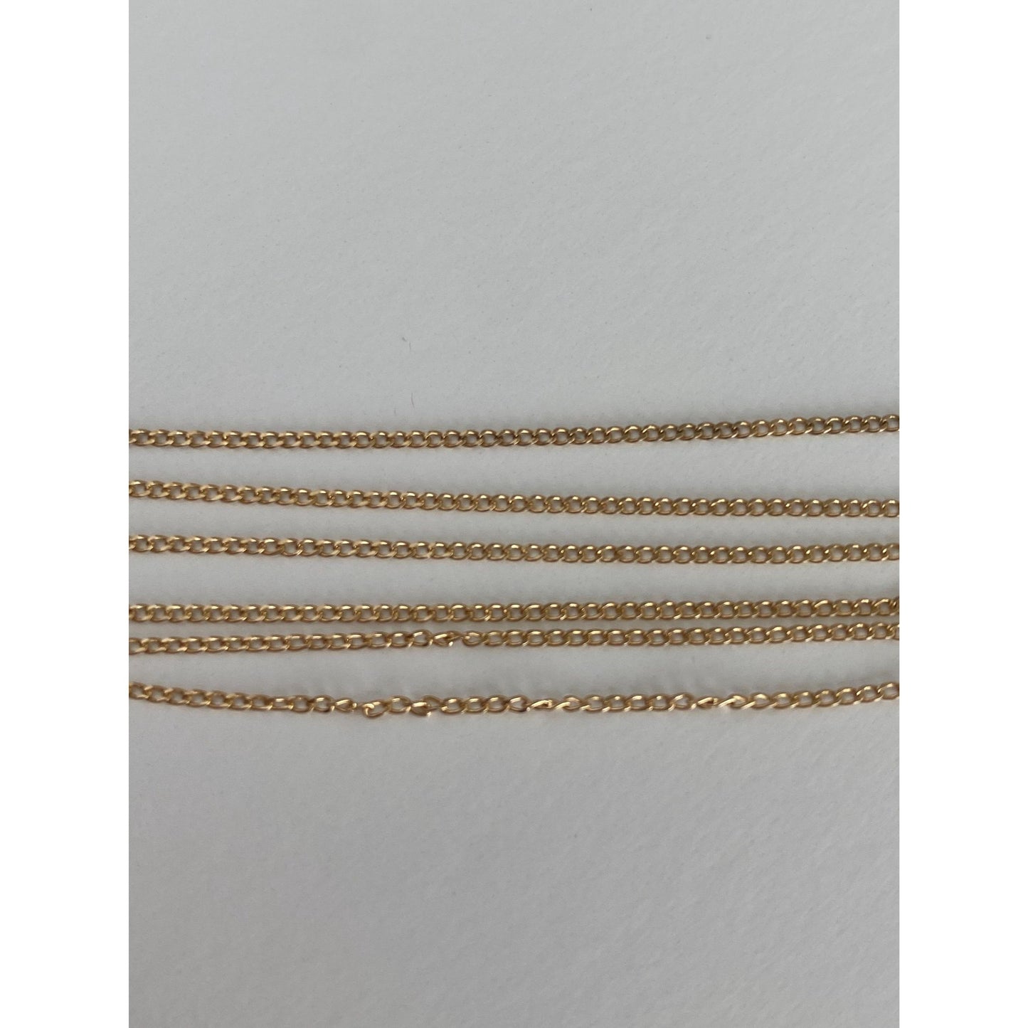Vintage Solid 14k Yellow Gold Dainty Curb Chain Necklace - 18.25 inches