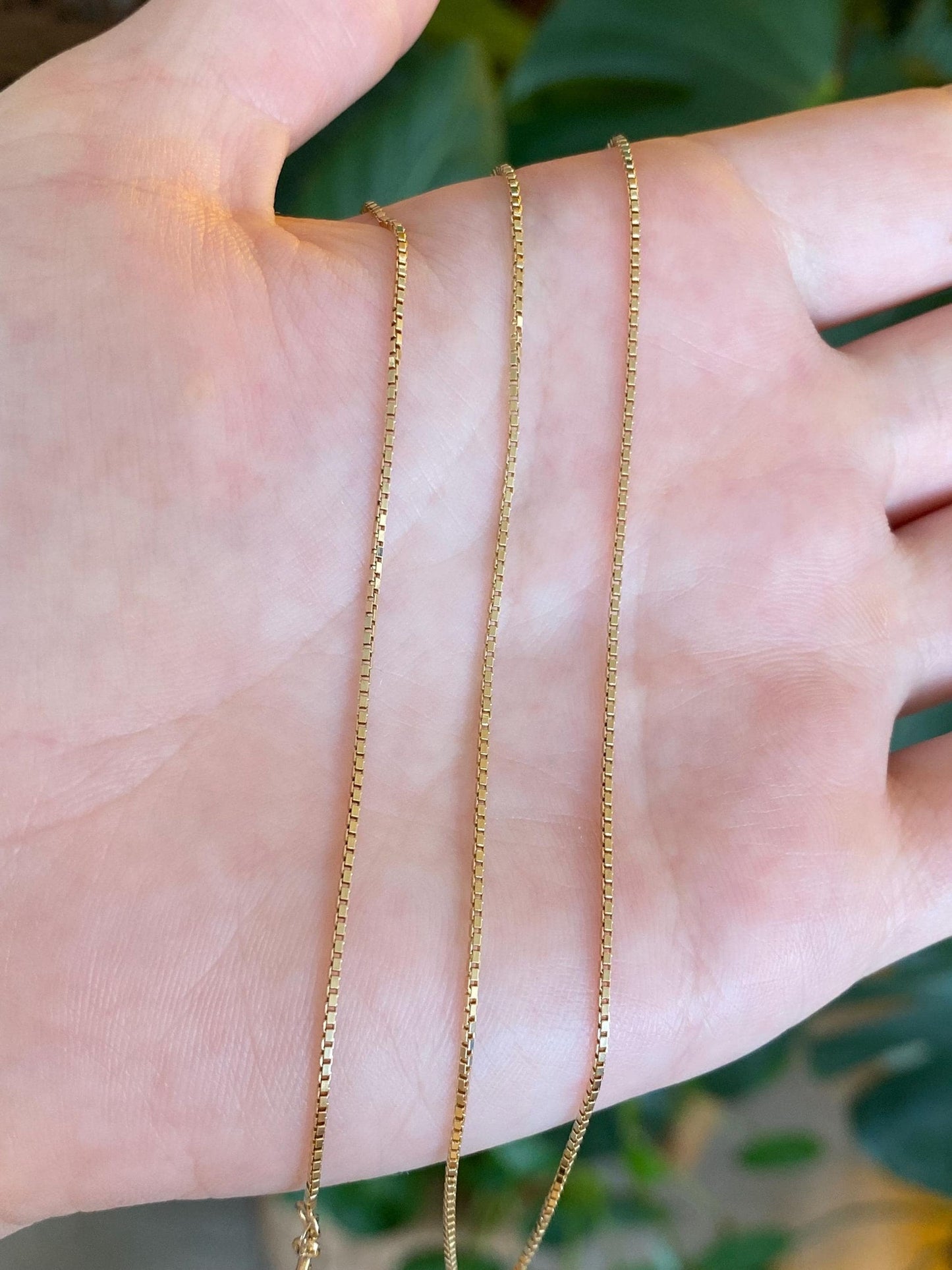 Vintage Solid 14k Yellow Gold Box Chain Necklace - 18.25 inches