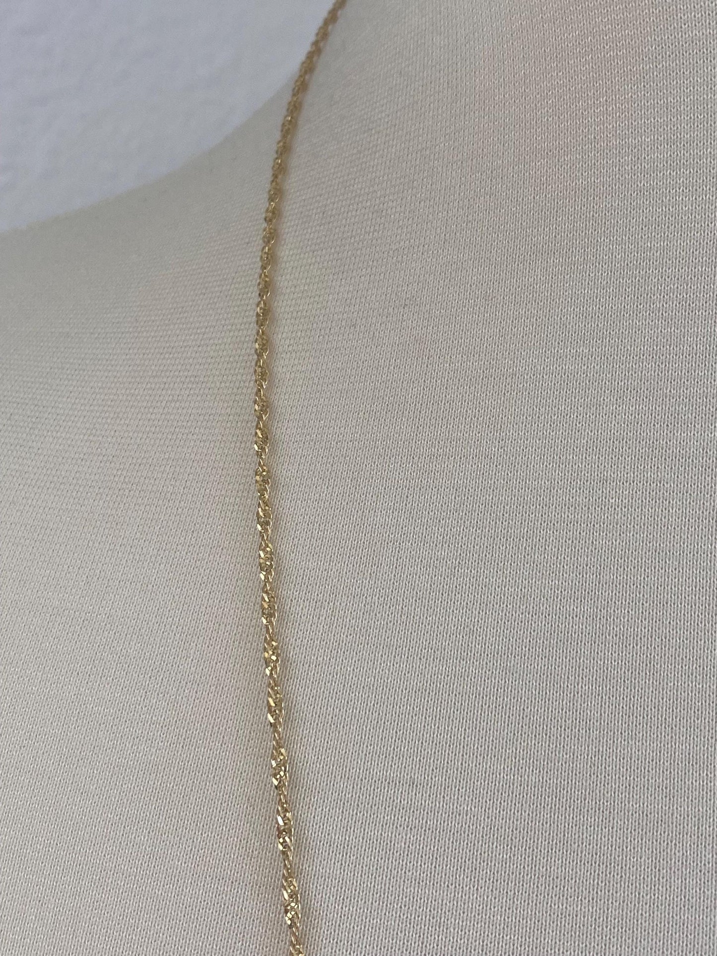 Vintage Solid 14k Yellow Gold Long Twist Chain Necklace - 30 inches