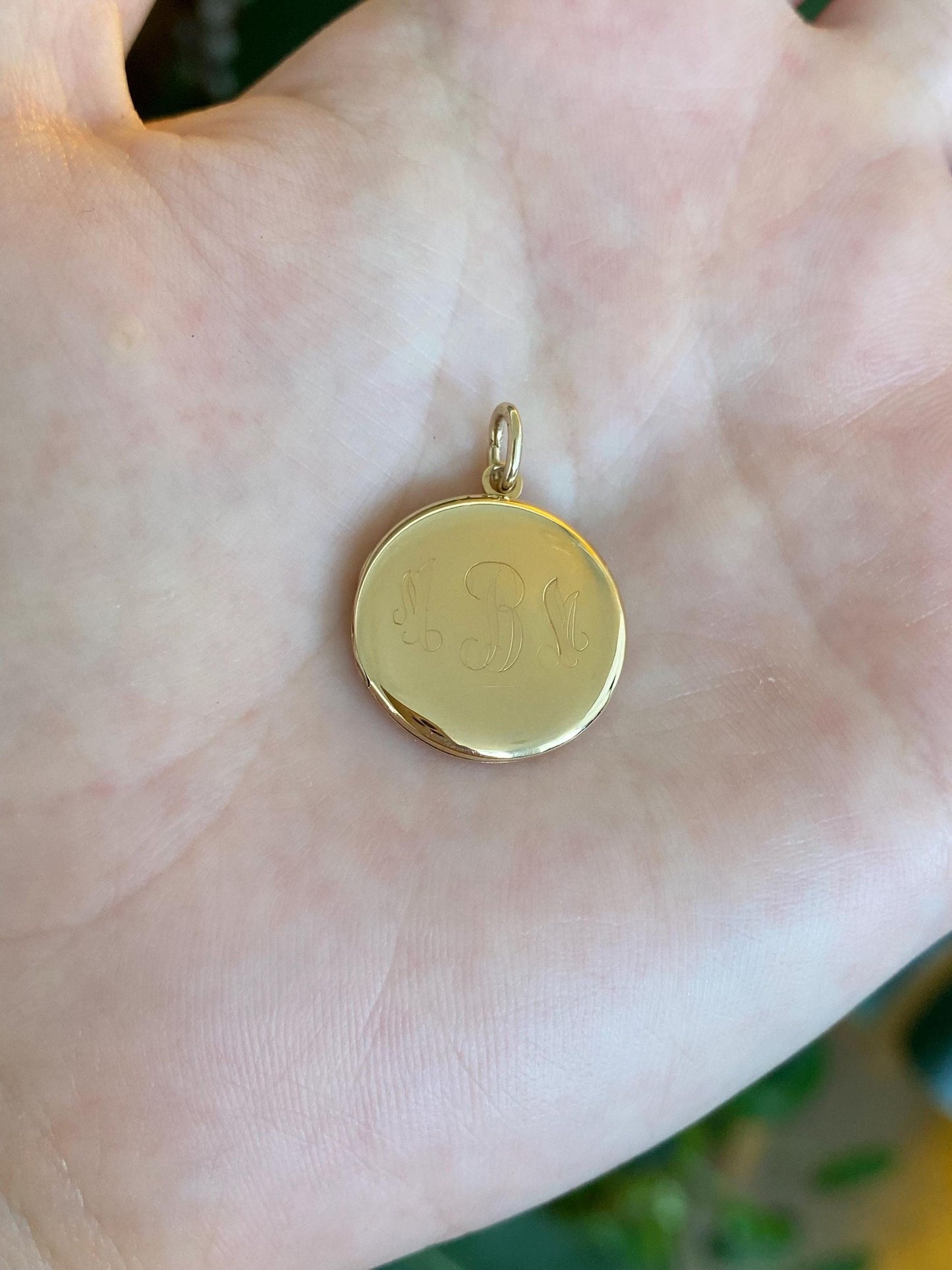 Vintage Solid 14k Yellow Gold Monogram 'MBM' Locket Charm