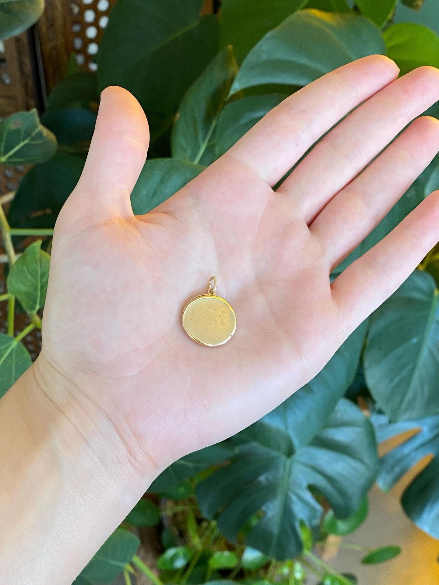 Vintage Solid 14k Yellow Gold Monogram 'MBM' Locket Charm