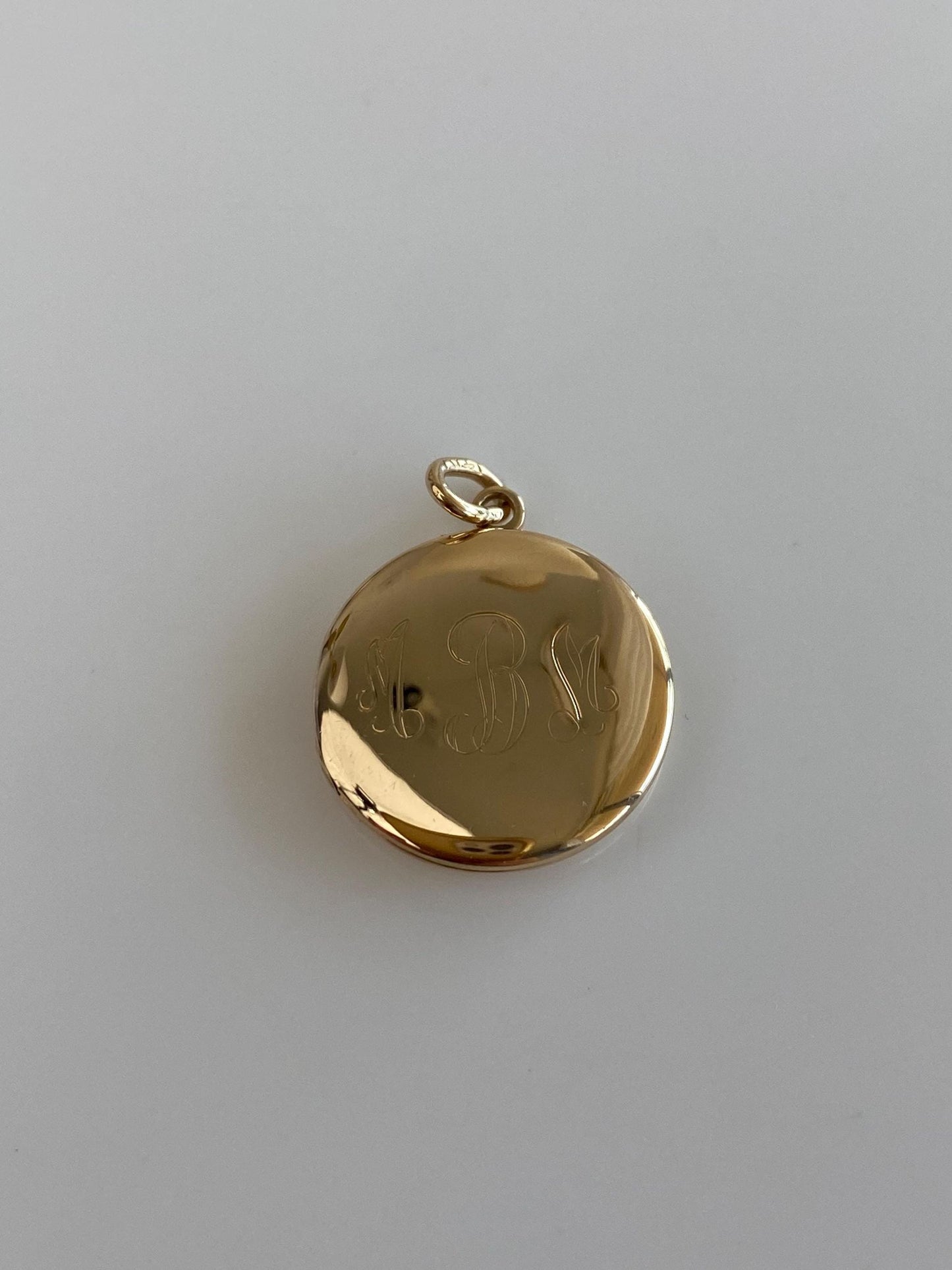 Vintage Solid 14k Yellow Gold Monogram 'MBM' Locket Charm