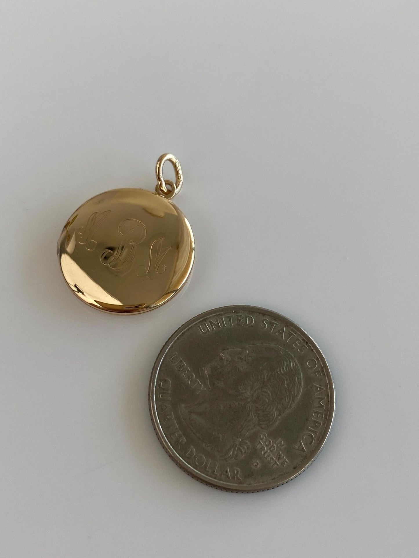 Vintage Solid 14k Yellow Gold Monogram 'MBM' Locket Charm