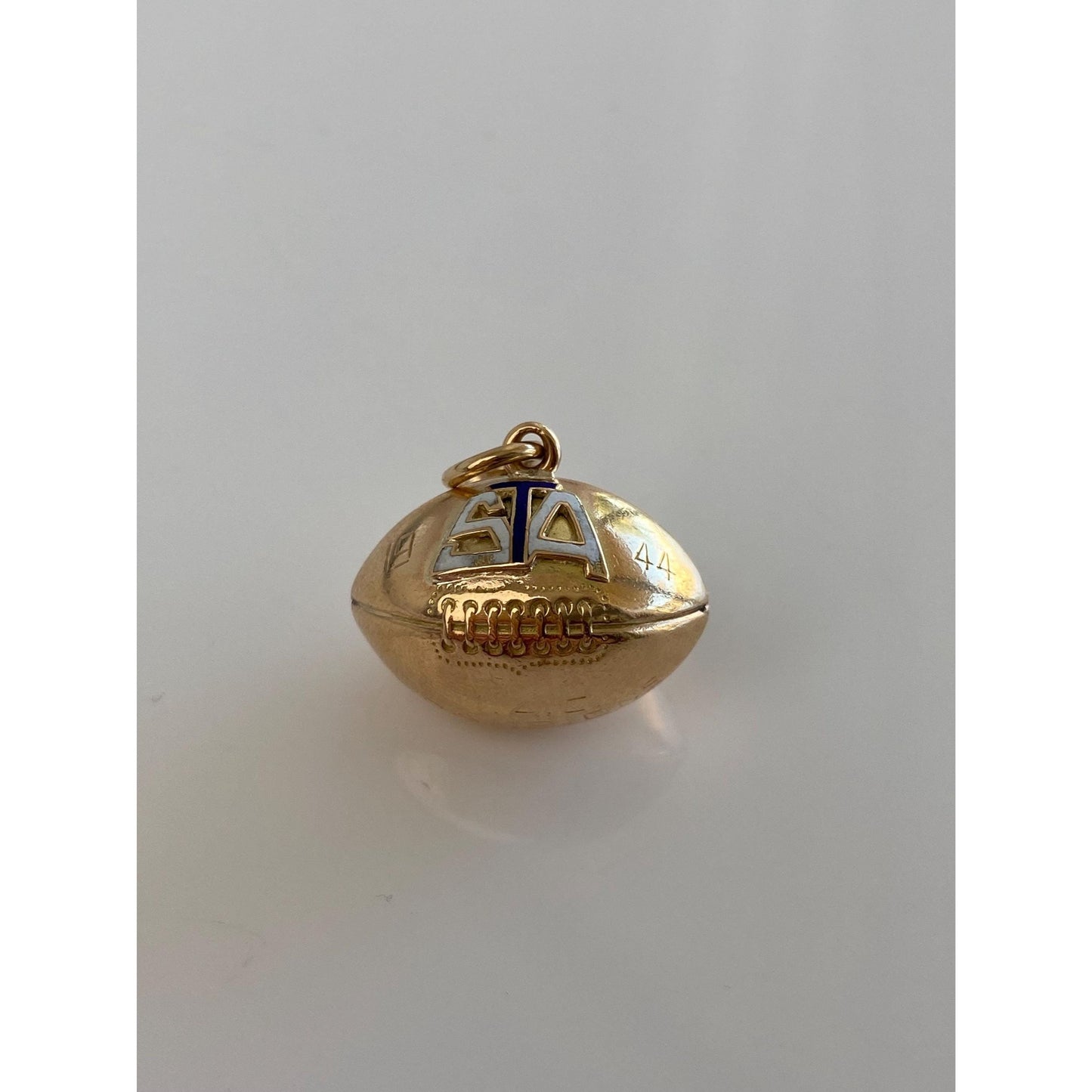 Vintage 10k Yellow Gold Enamel Football Charm