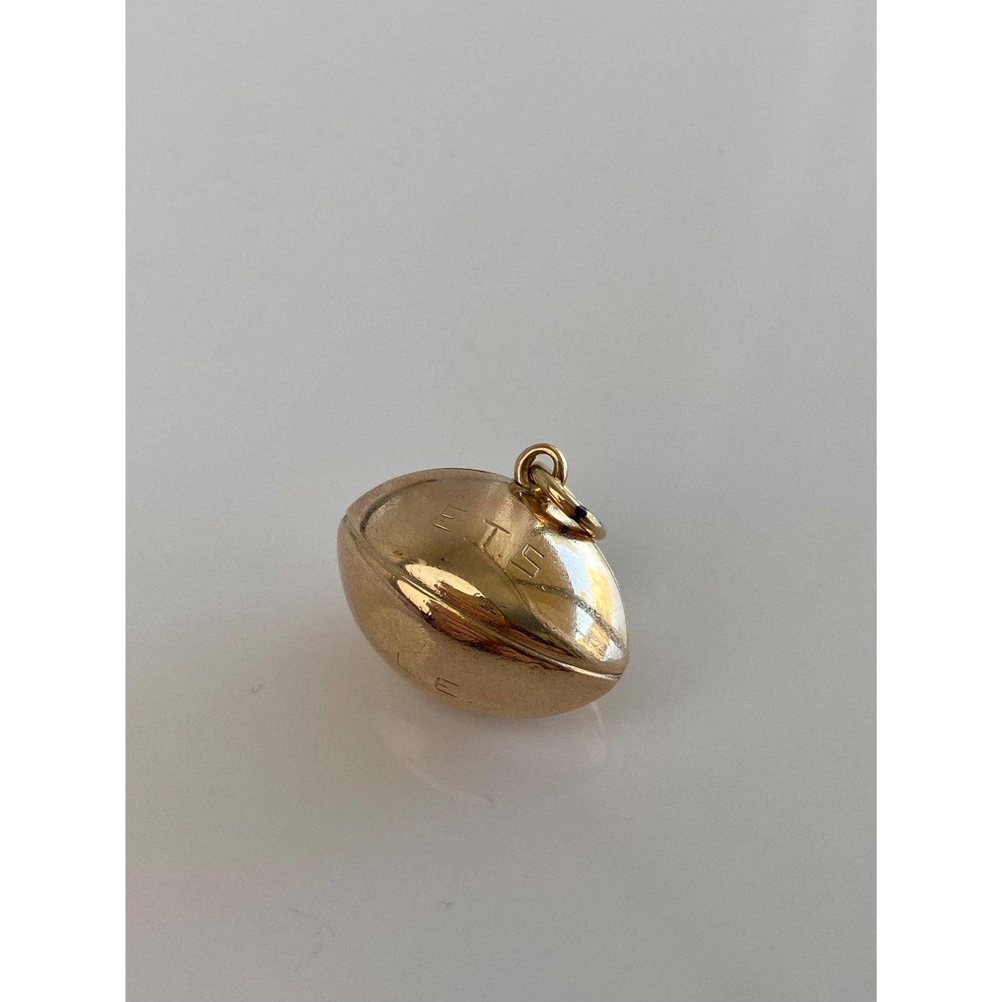 Vintage 10k Yellow Gold Enamel Football Charm