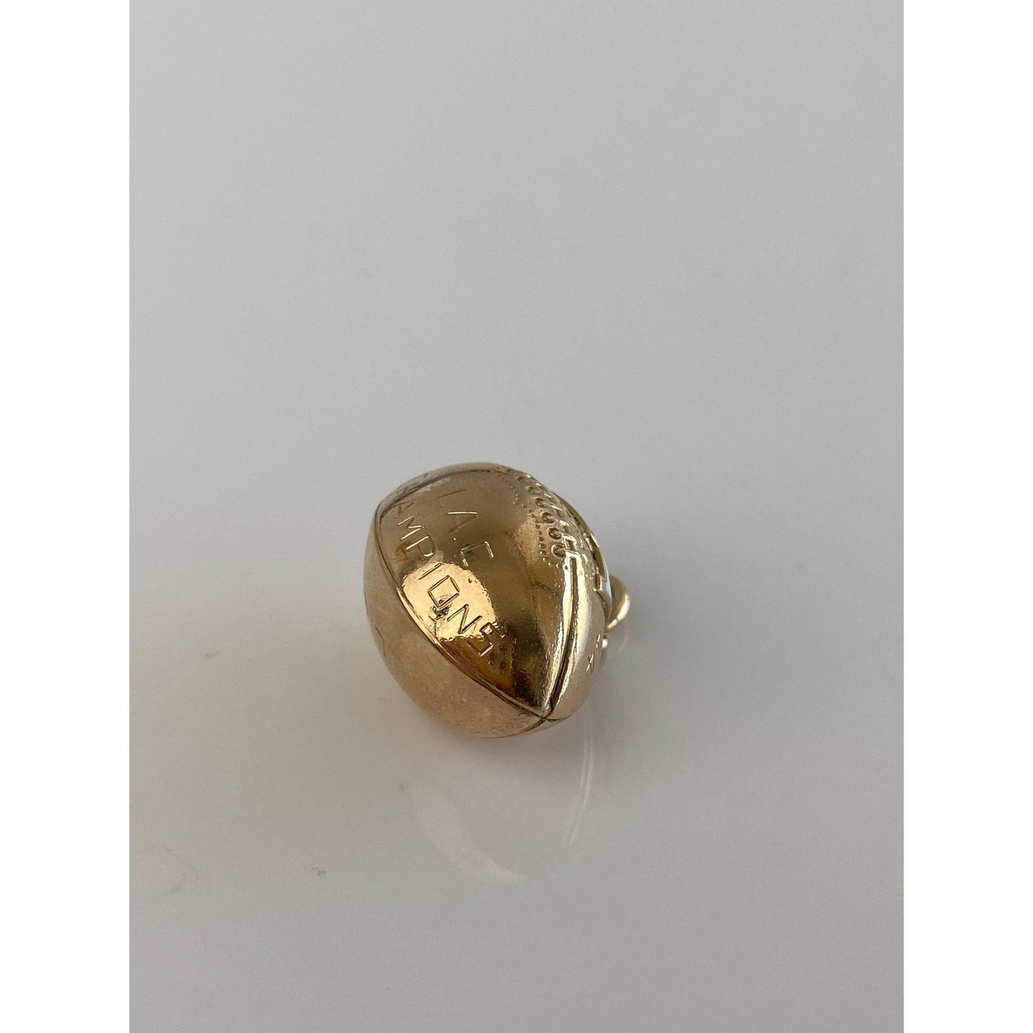 Vintage 10k Yellow Gold Enamel Football Charm