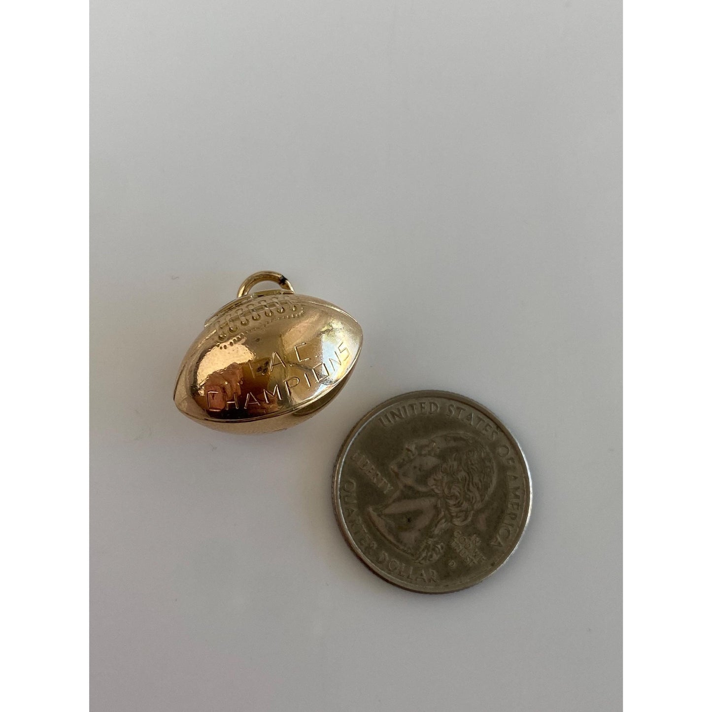 Vintage 10k Yellow Gold Enamel Football Charm