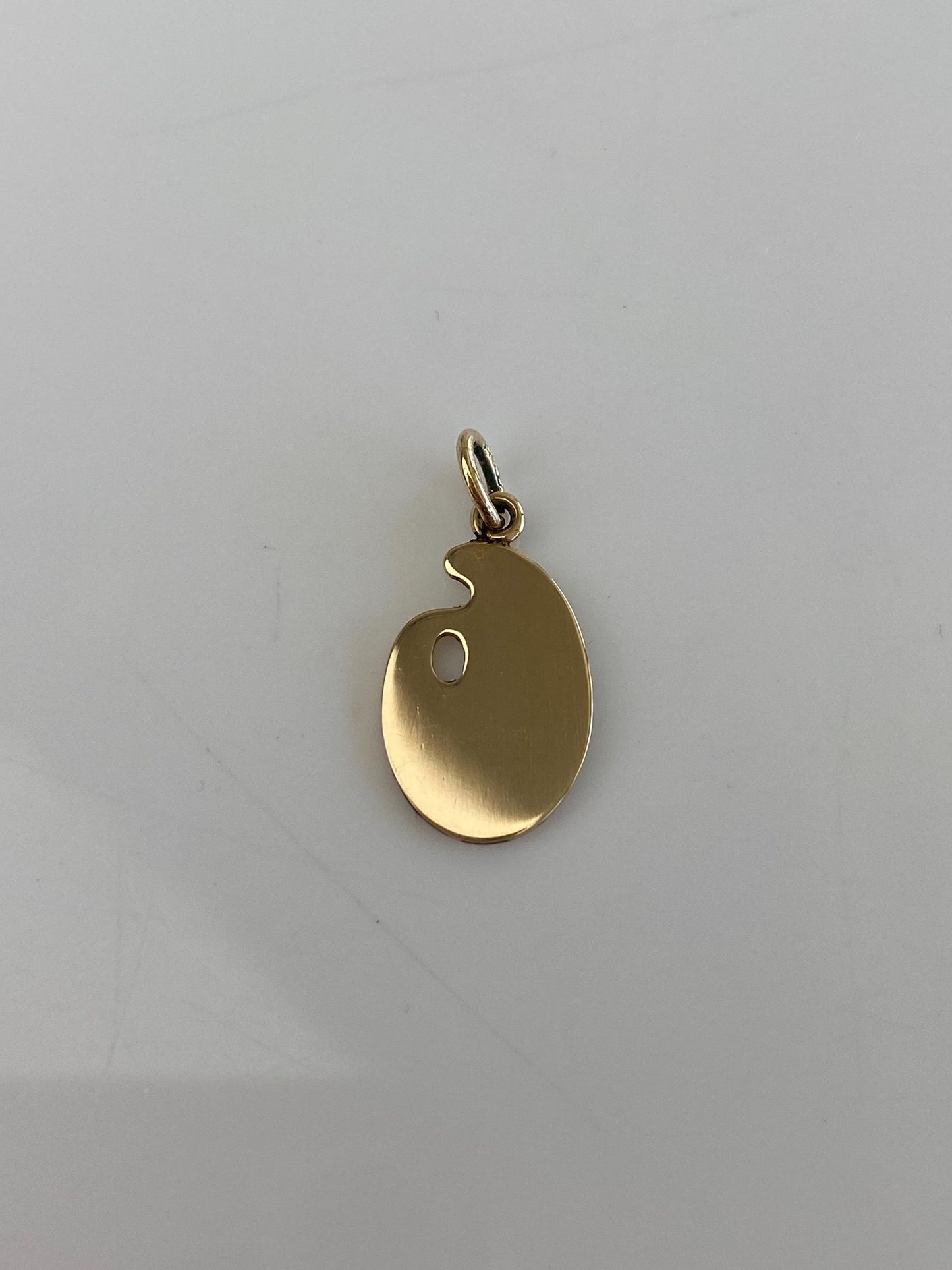 Solid 14k Yellow Gold Enamel Artist Pallet Charm