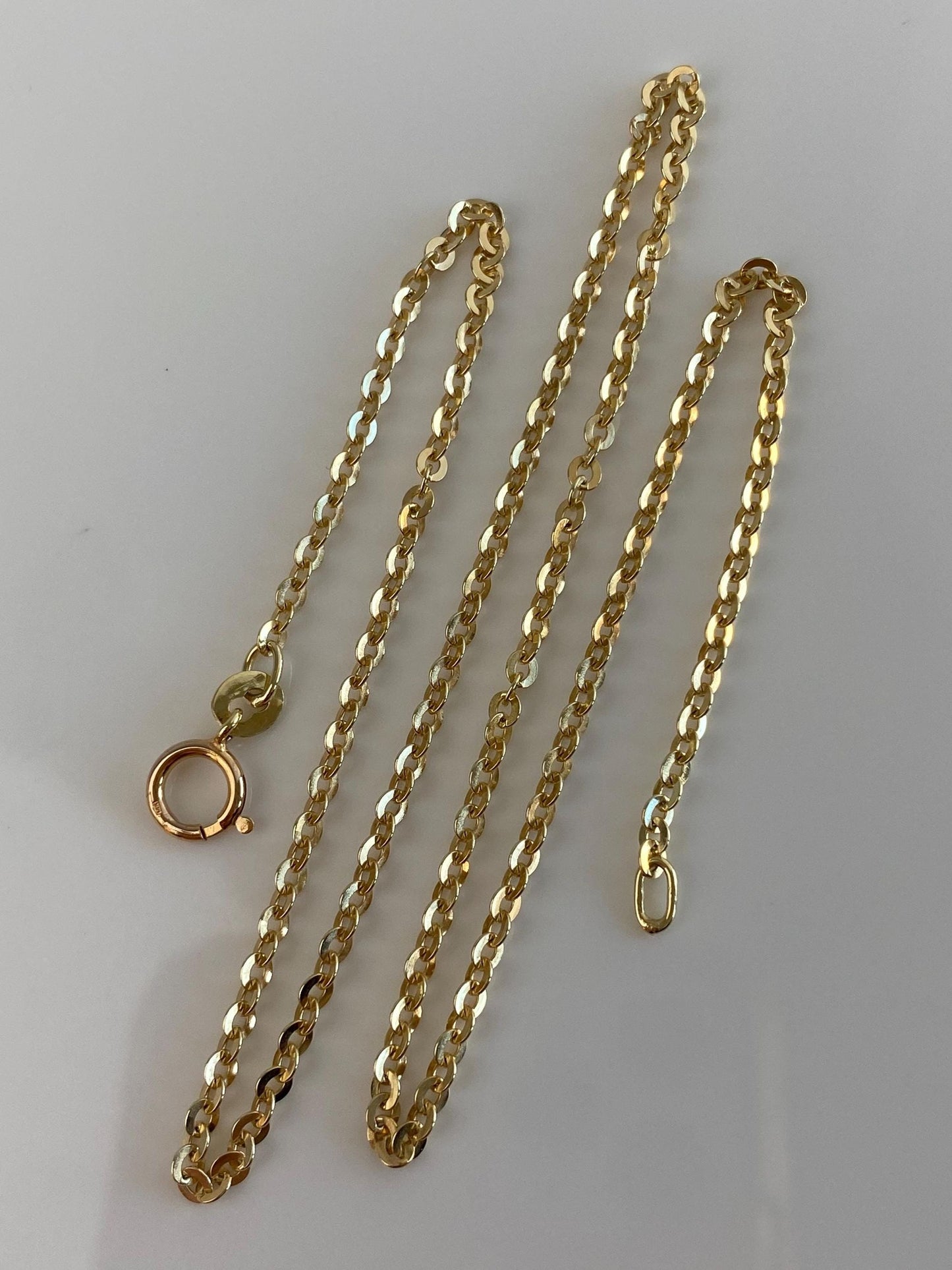 Vintage Solid 14k Yellow Gold Cable Link Chain Necklace - 15 inches