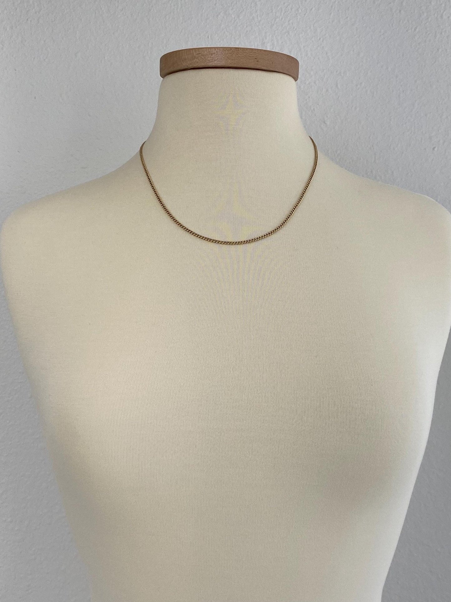 Vintage Solid 14k Yellow Gold Curb Chain Necklace - 20 inches