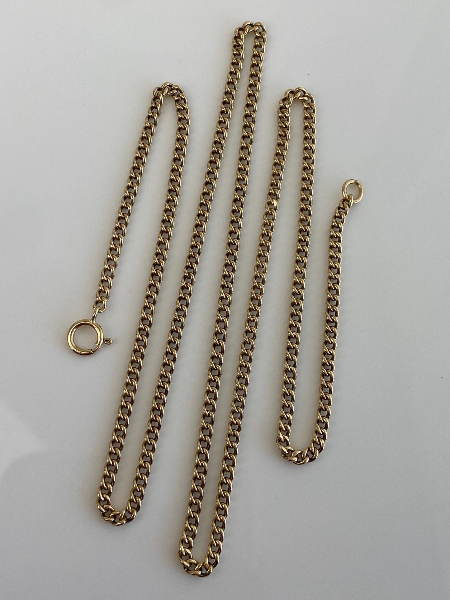 Vintage Solid 14k Yellow Gold Curb Chain Necklace - 20 inches