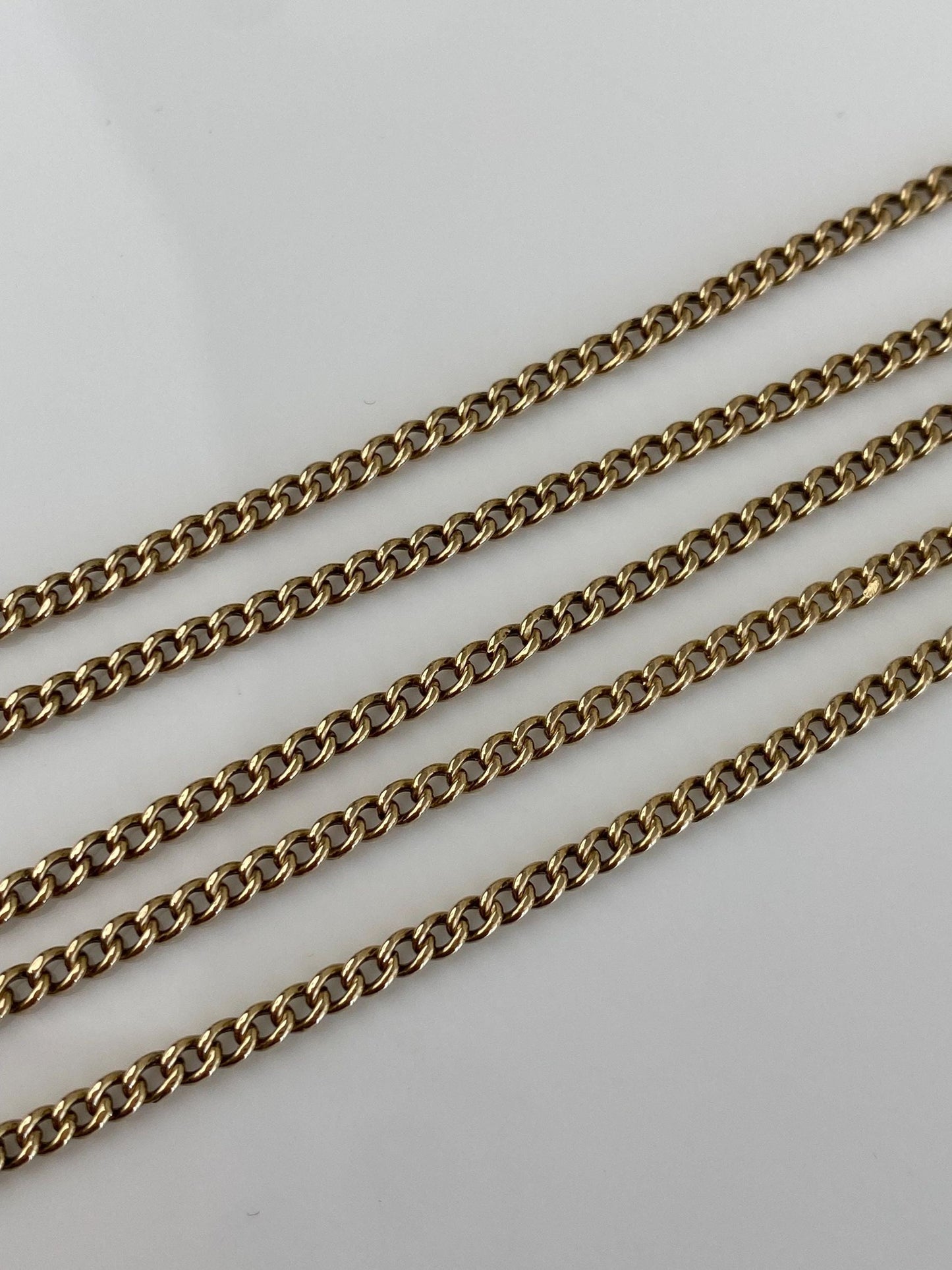 Vintage Solid 14k Yellow Gold Curb Chain Necklace - 20 inches