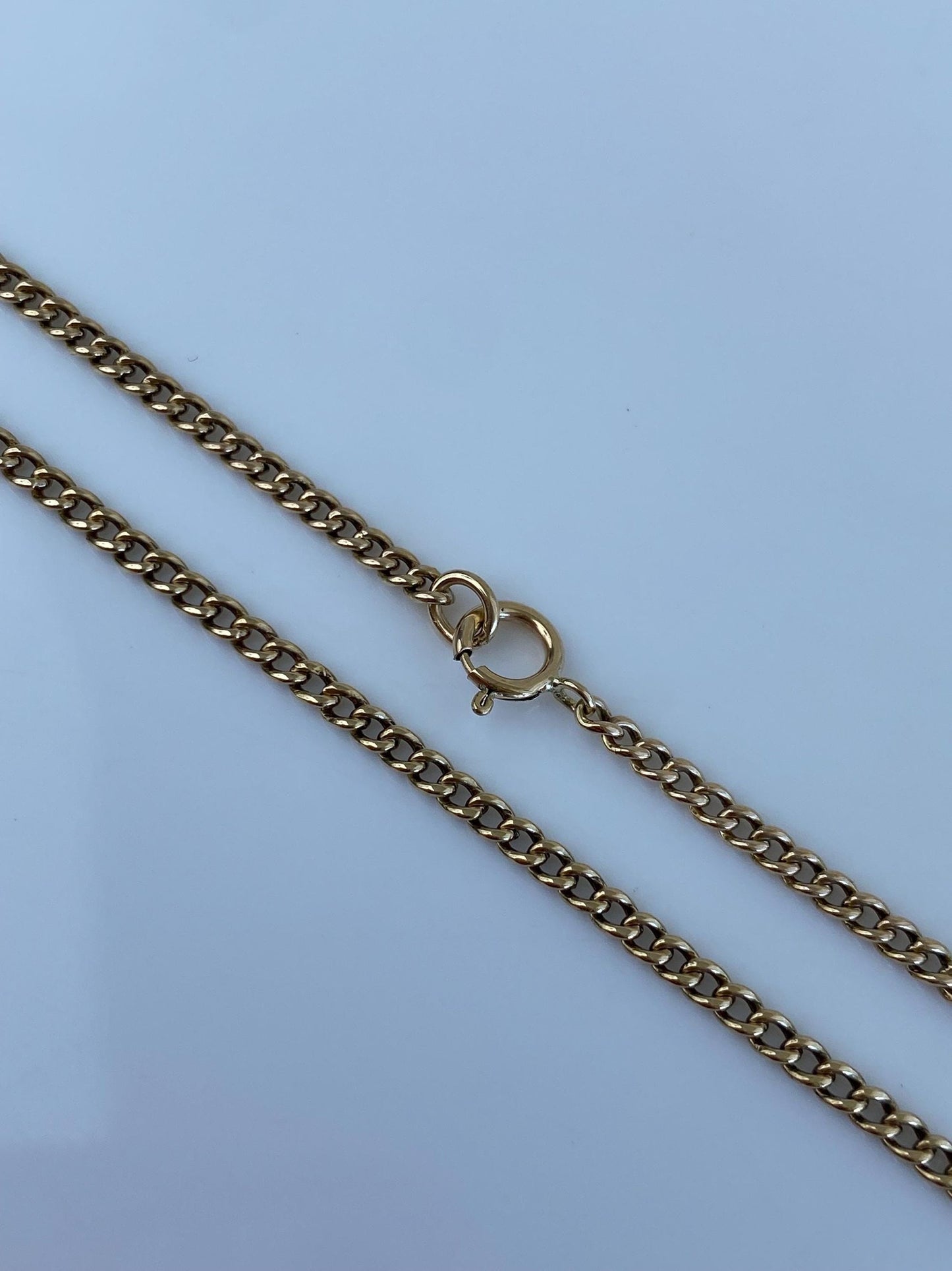 Vintage Solid 14k Yellow Gold Curb Chain Necklace - 20 inches