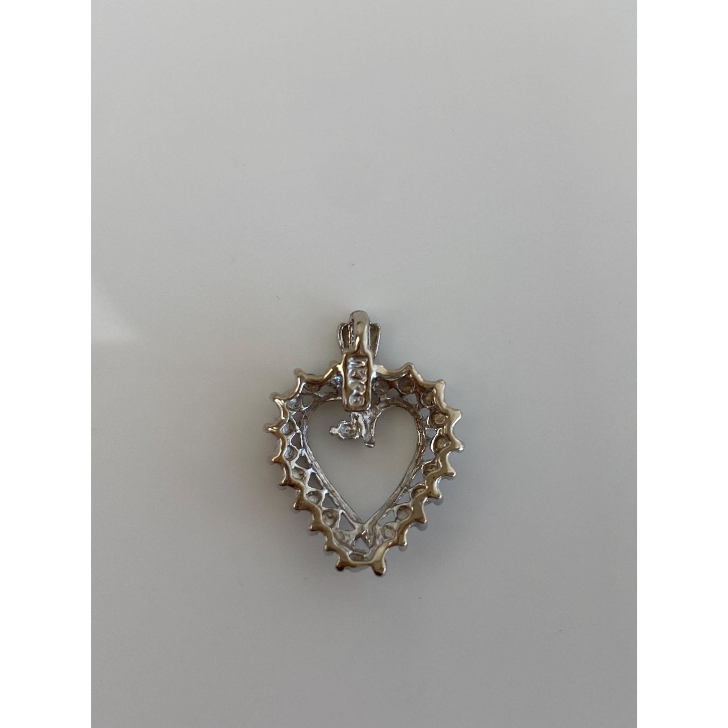 Vintage Solid 10k White Gold Heart Charm