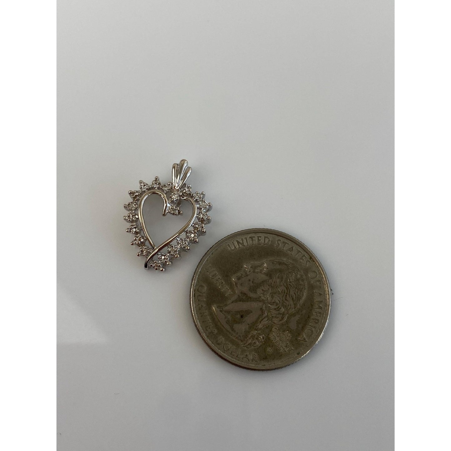 Vintage Solid 10k White Gold Heart Charm