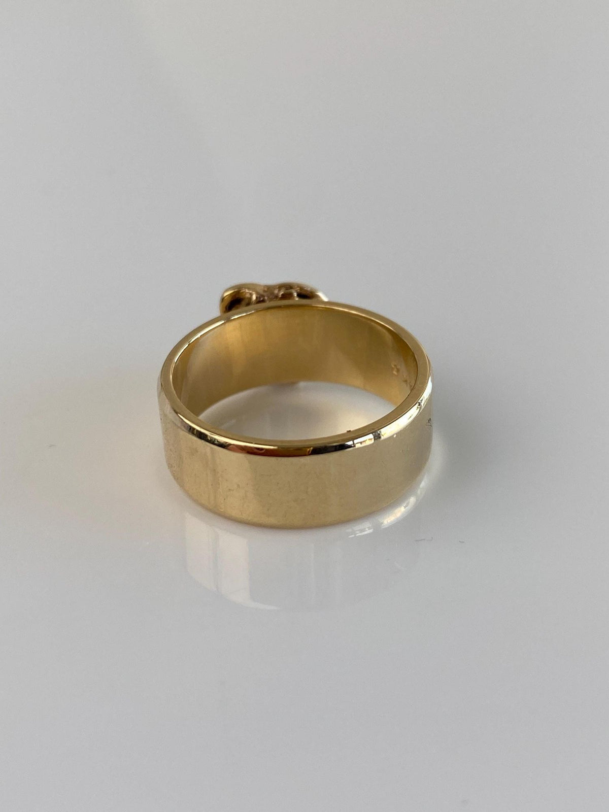 Vintage Solid 14k Yellow Gold Red Black Enamel Lady Bug Ring Band - Size 6.5