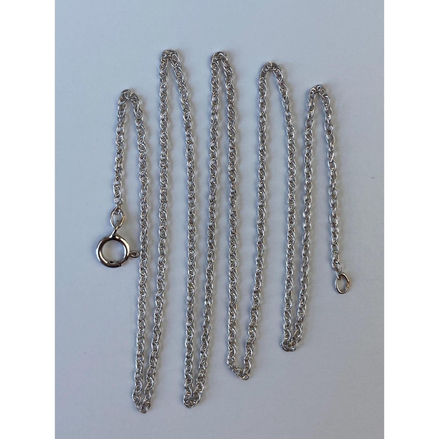 Solid 14k White Gold Dainty Chain Necklace - 17.25 inches