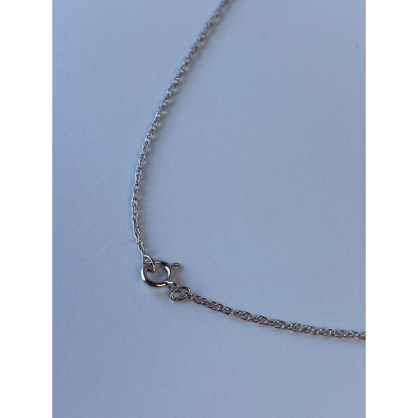 Solid 14k White Gold Dainty Chain Necklace - 17.25 inches