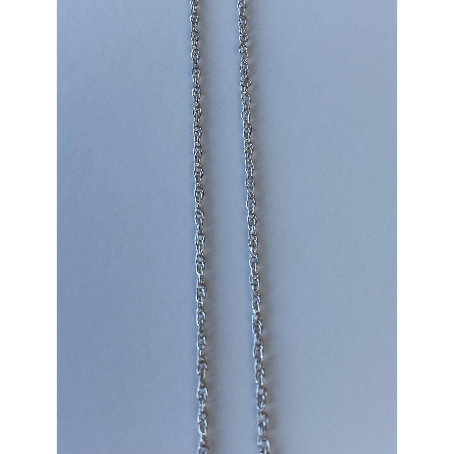 Solid 14k White Gold Dainty Chain Necklace - 17.25 inches