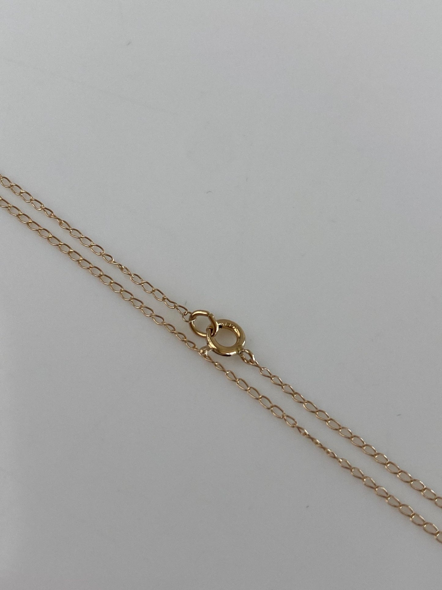 Vintage Solid 14k Yellow Gold Dainty Elongated Curb Chain Necklace - 16 inches