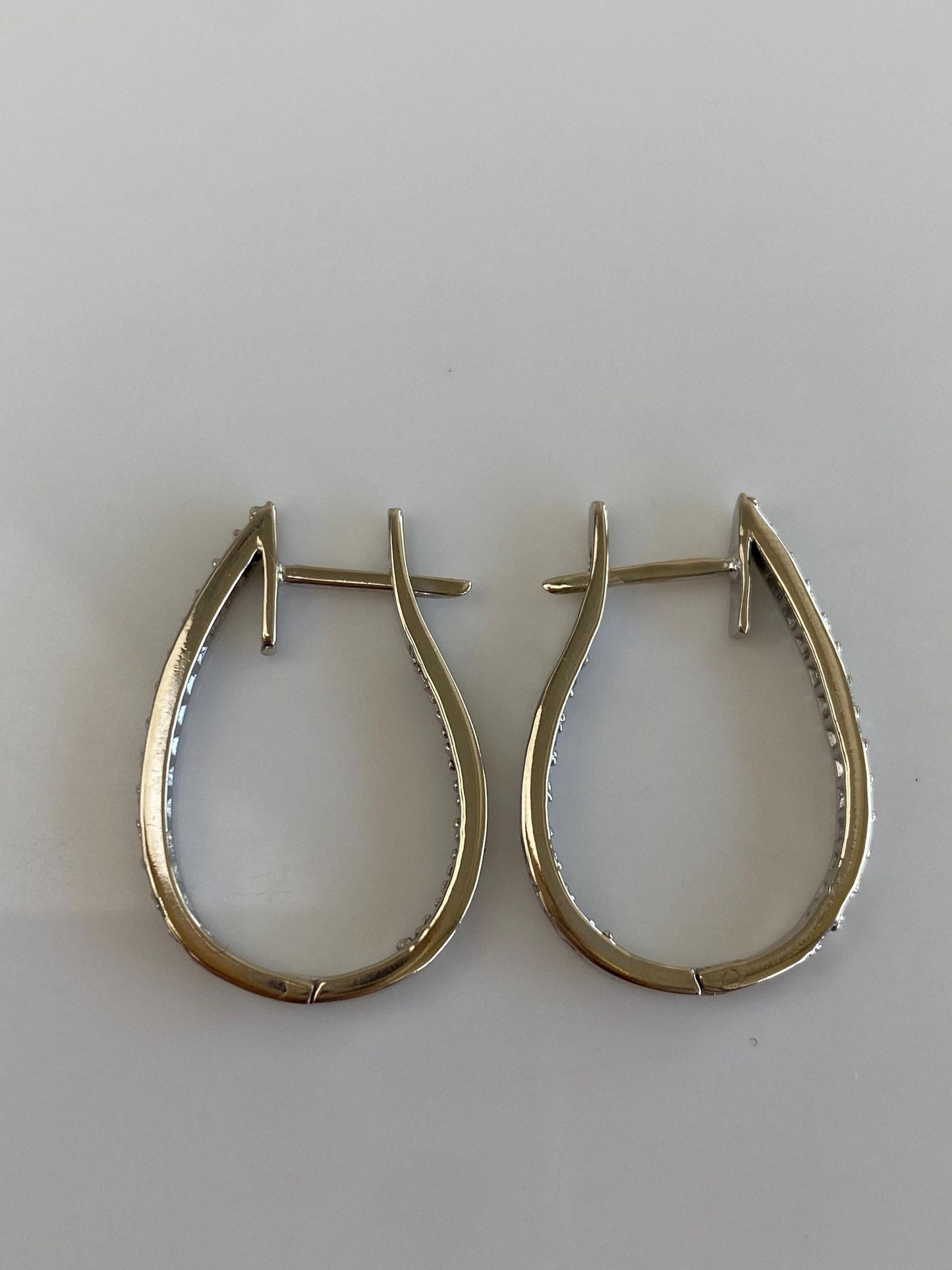 Vintage Solid 14k White Gold Diamond Drop Earrings