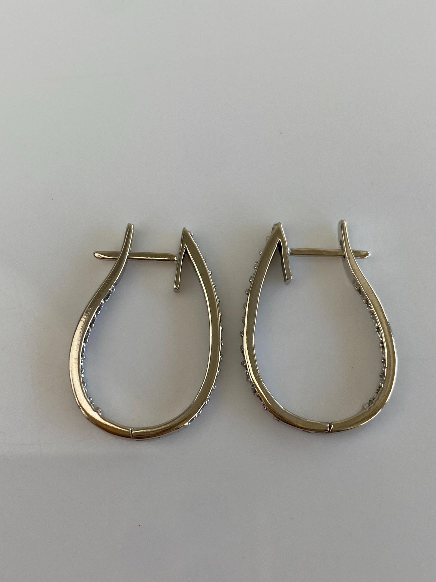 Vintage Solid 14k White Gold Diamond Drop Earrings
