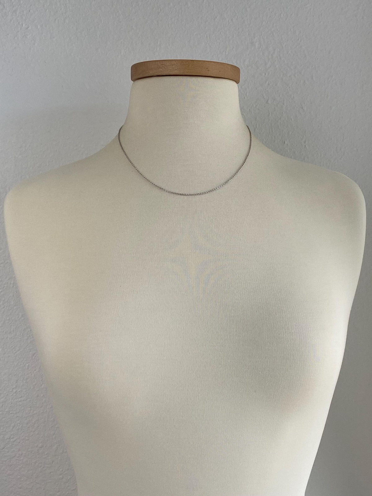 Vintage Solid 14k White Gold Tight Rolo Chain Necklace - 18.5 inches