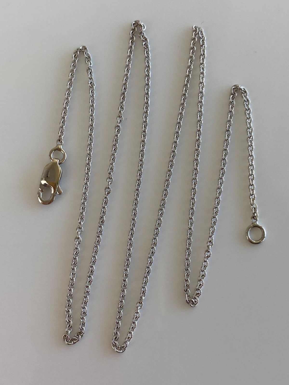 Vintage Solid 14k White Gold Tight Rolo Chain Necklace - 18.5 inches