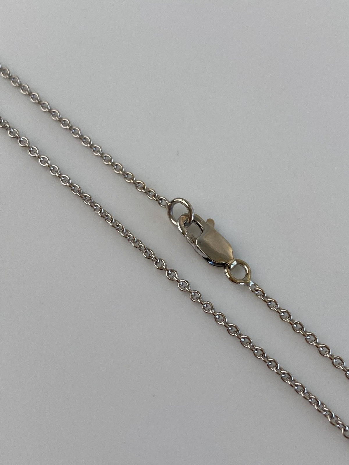 Vintage Solid 14k White Gold Tight Rolo Chain Necklace - 18.5 inches