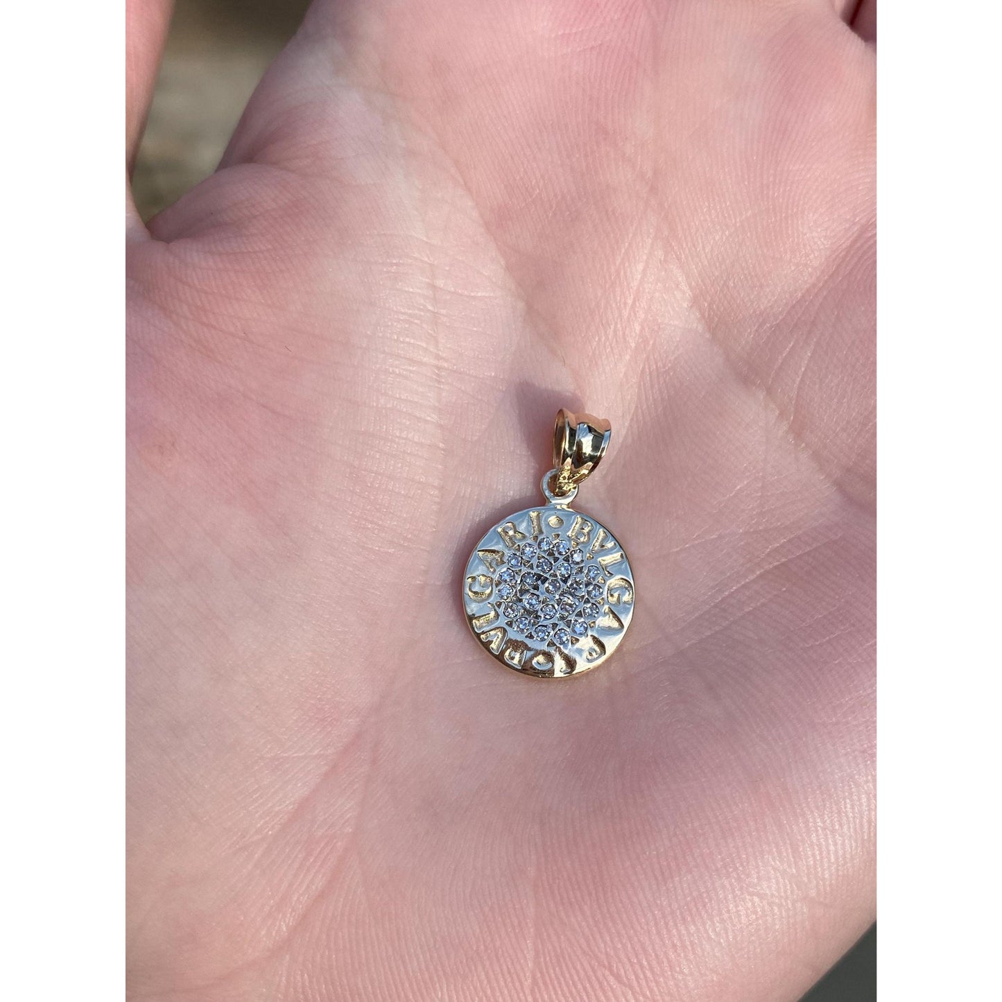 Vintage Solid 14k Yellow Gold BVLGARI Diamond Charm