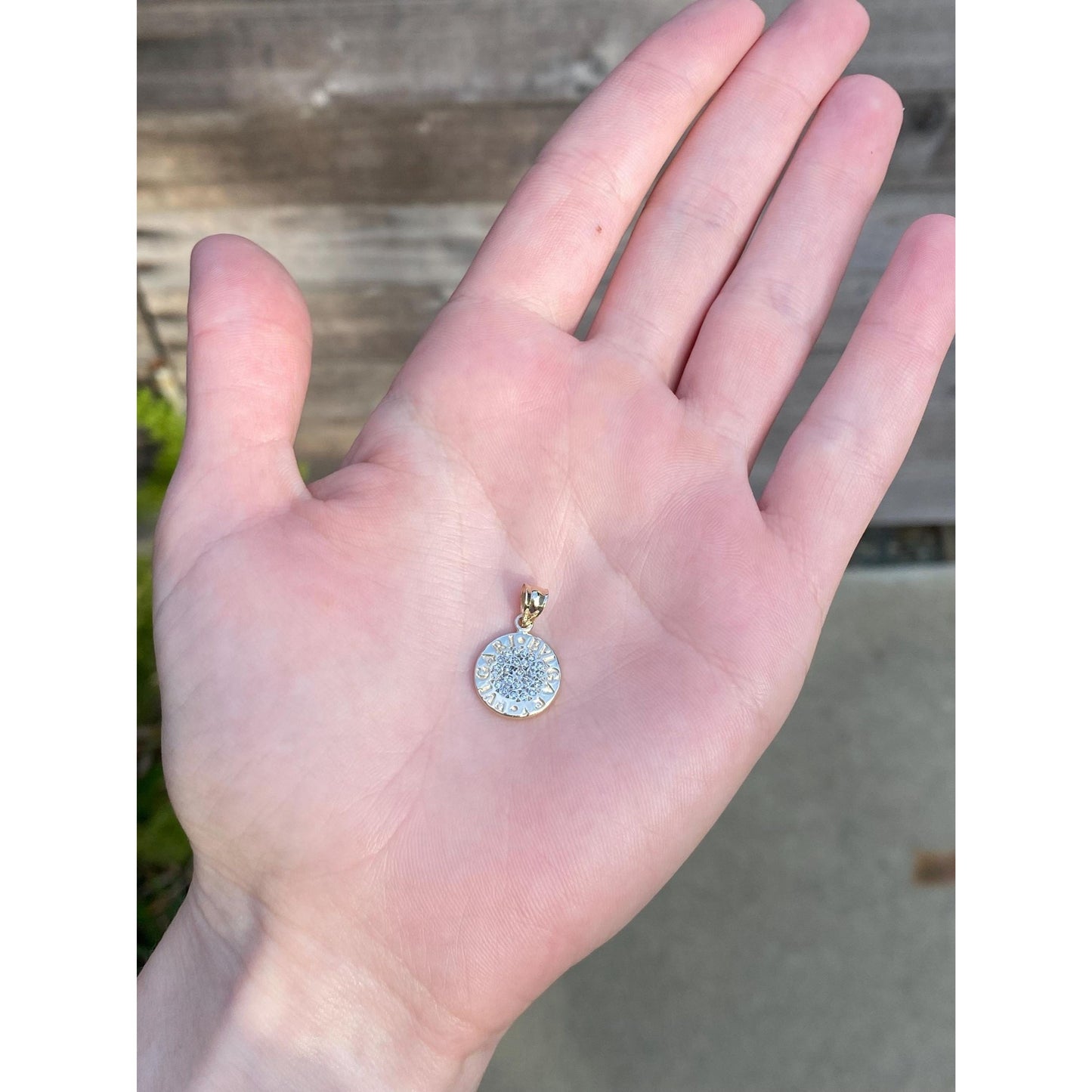 Vintage Solid 14k Yellow Gold BVLGARI Diamond Charm