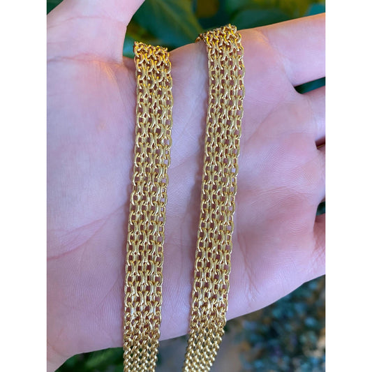 Vintage 14k Yellow Gold Woven Chain Necklace - 16 inches