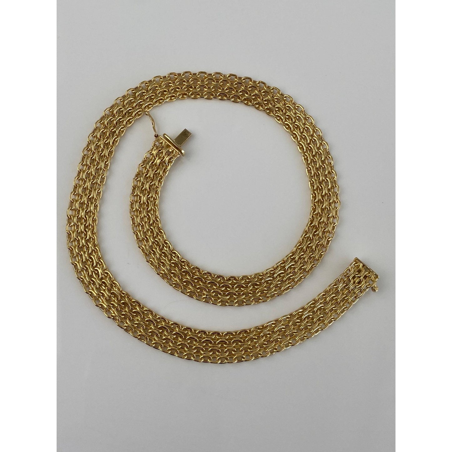 Vintage 14k Yellow Gold Woven Chain Necklace - 16 inches
