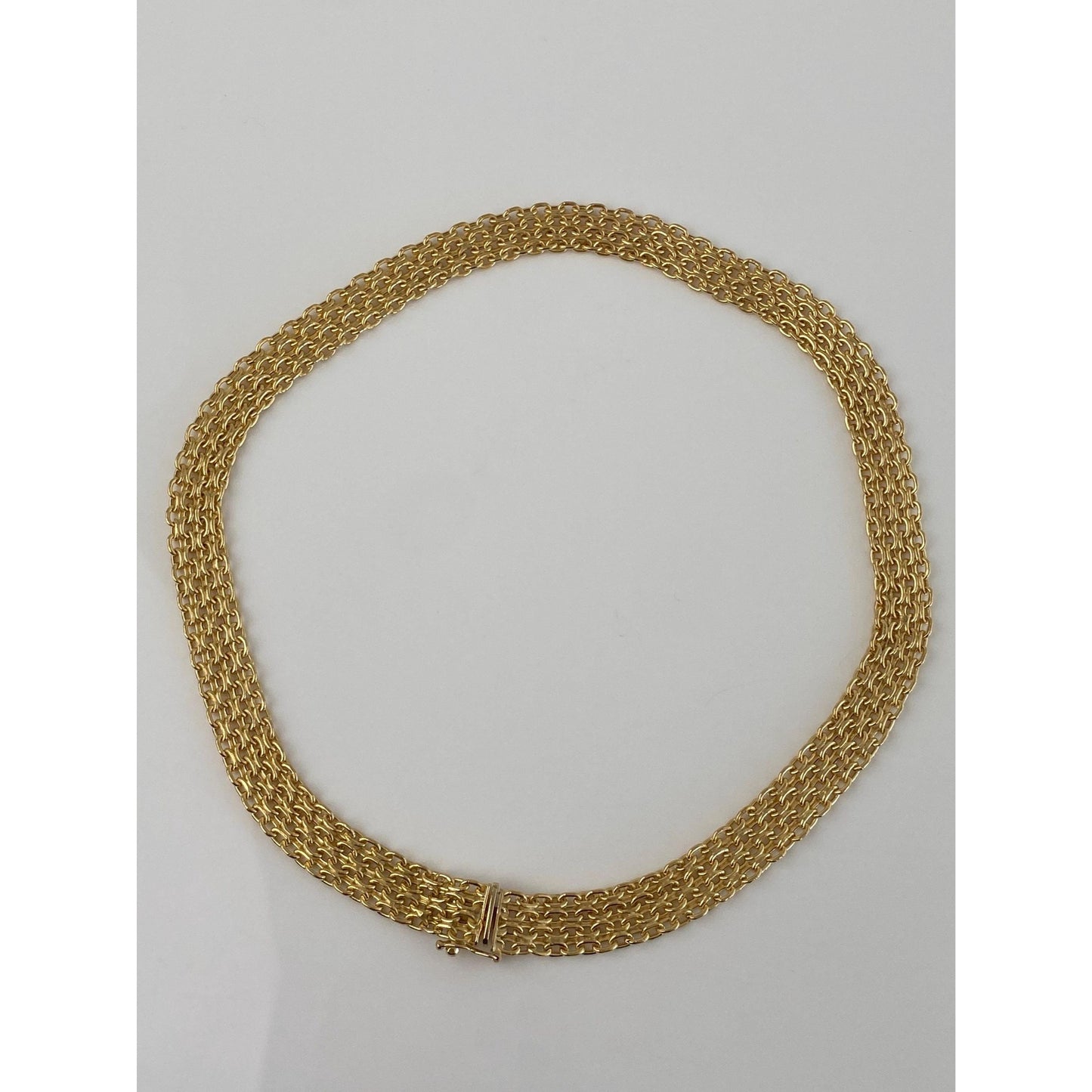 Vintage 14k Yellow Gold Woven Chain Necklace - 16 inches