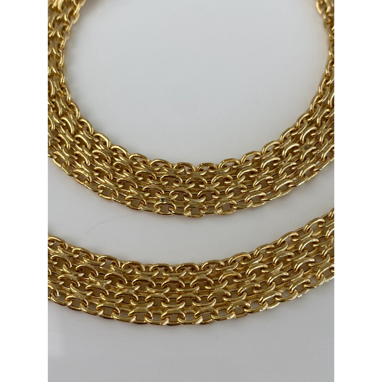 Vintage 14k Yellow Gold Woven Chain Necklace - 16 inches