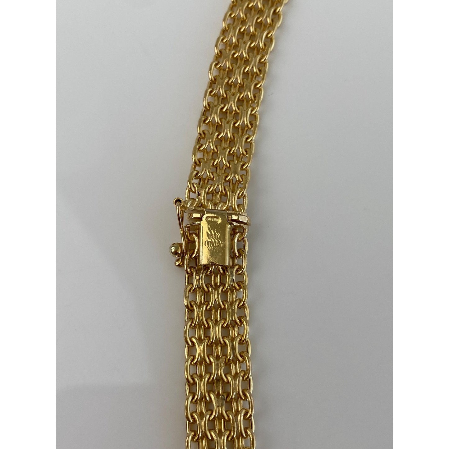 Vintage 14k Yellow Gold Woven Chain Necklace - 16 inches