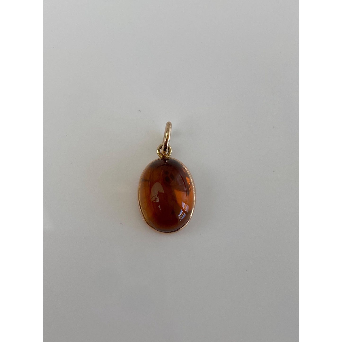 Vintage Solid 14k Yellow Gold Citrine Charm