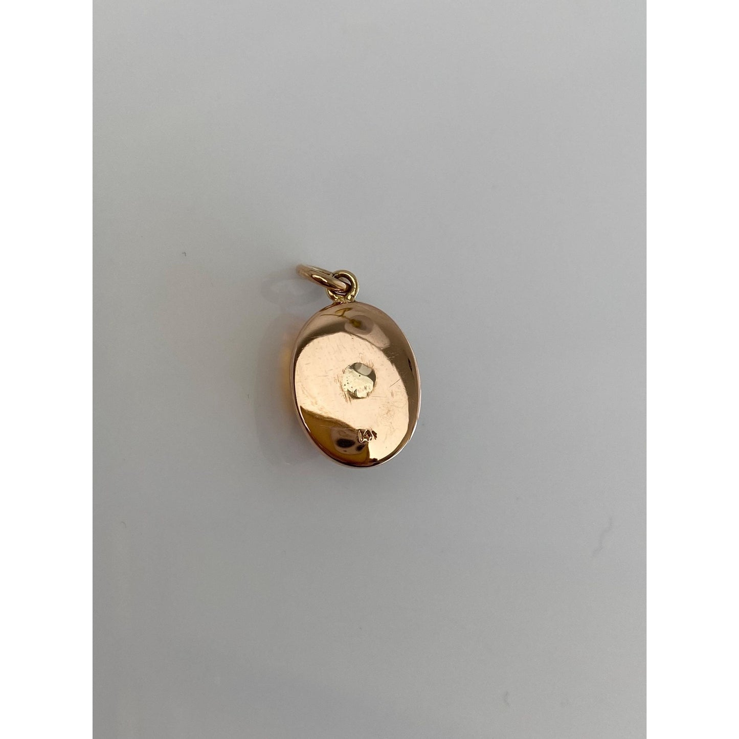 Vintage Solid 14k Yellow Gold Citrine Charm