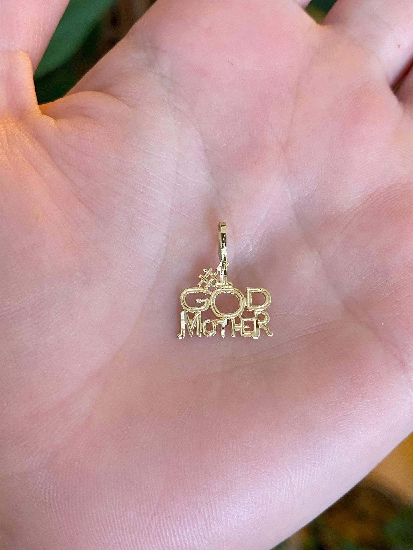 Vintage Solid 14k Yellow Gold '#1 God Mother' Charm