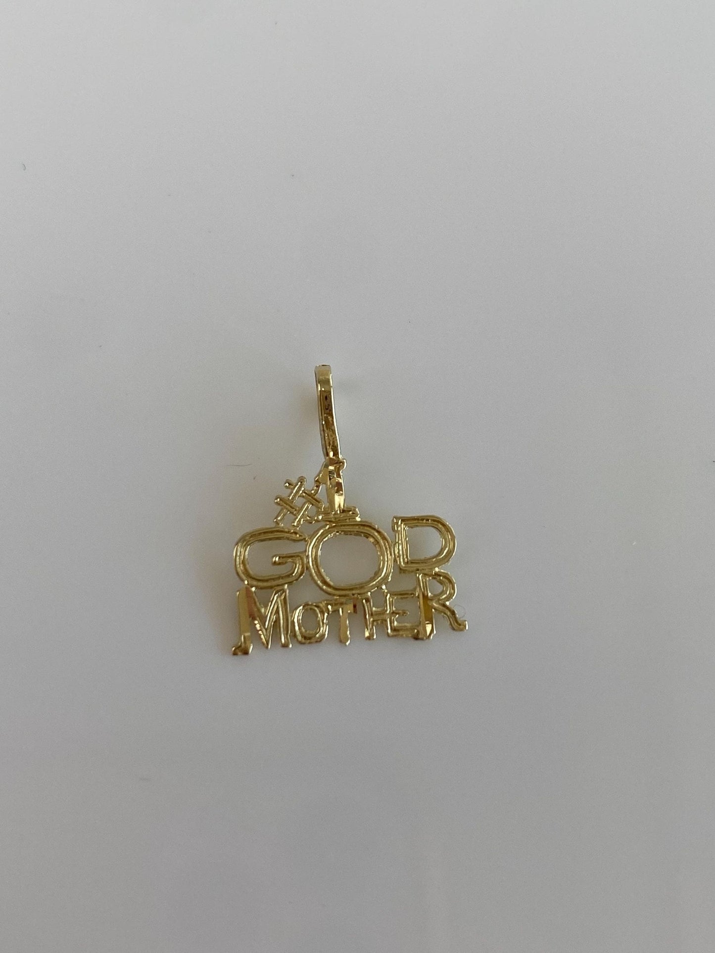 Vintage Solid 14k Yellow Gold '#1 God Mother' Charm