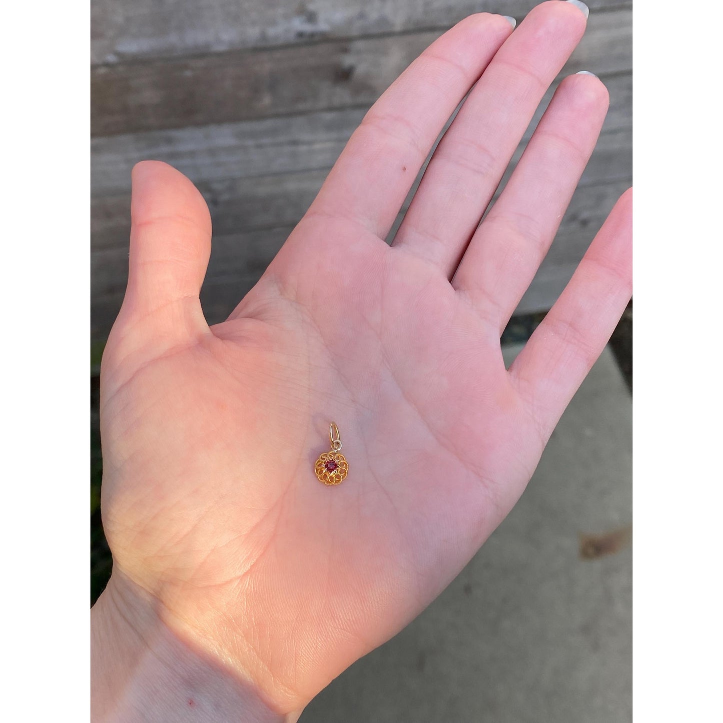 Vintage Solid 14k Yellow Gold Pink Cubic Zirconia Stick Pin Conversion Charm