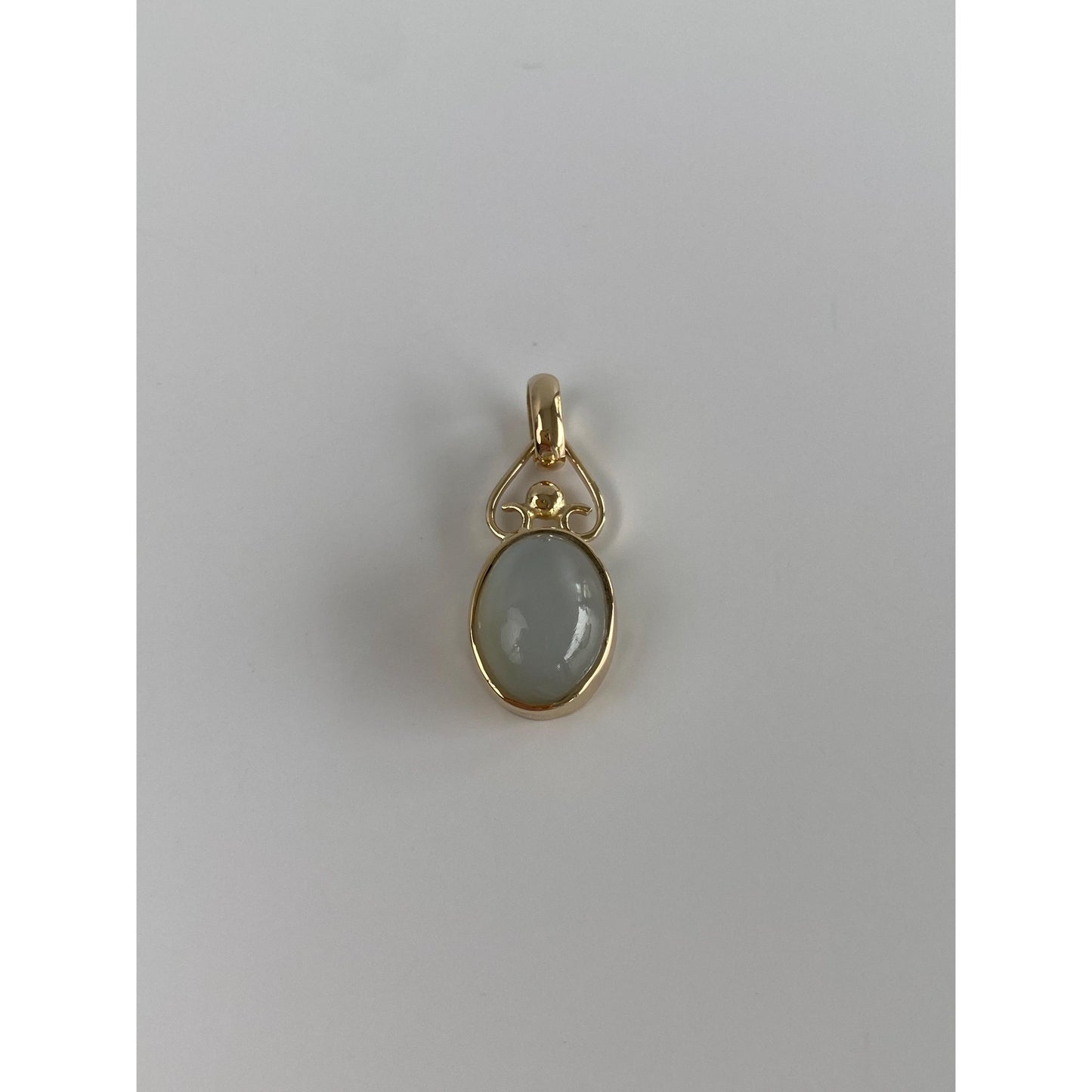 Vintage Solid 14k Yellow Gold Moonstone Charm