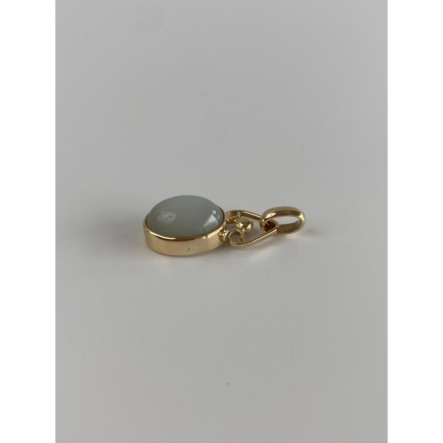 Vintage Solid 14k Yellow Gold Moonstone Charm