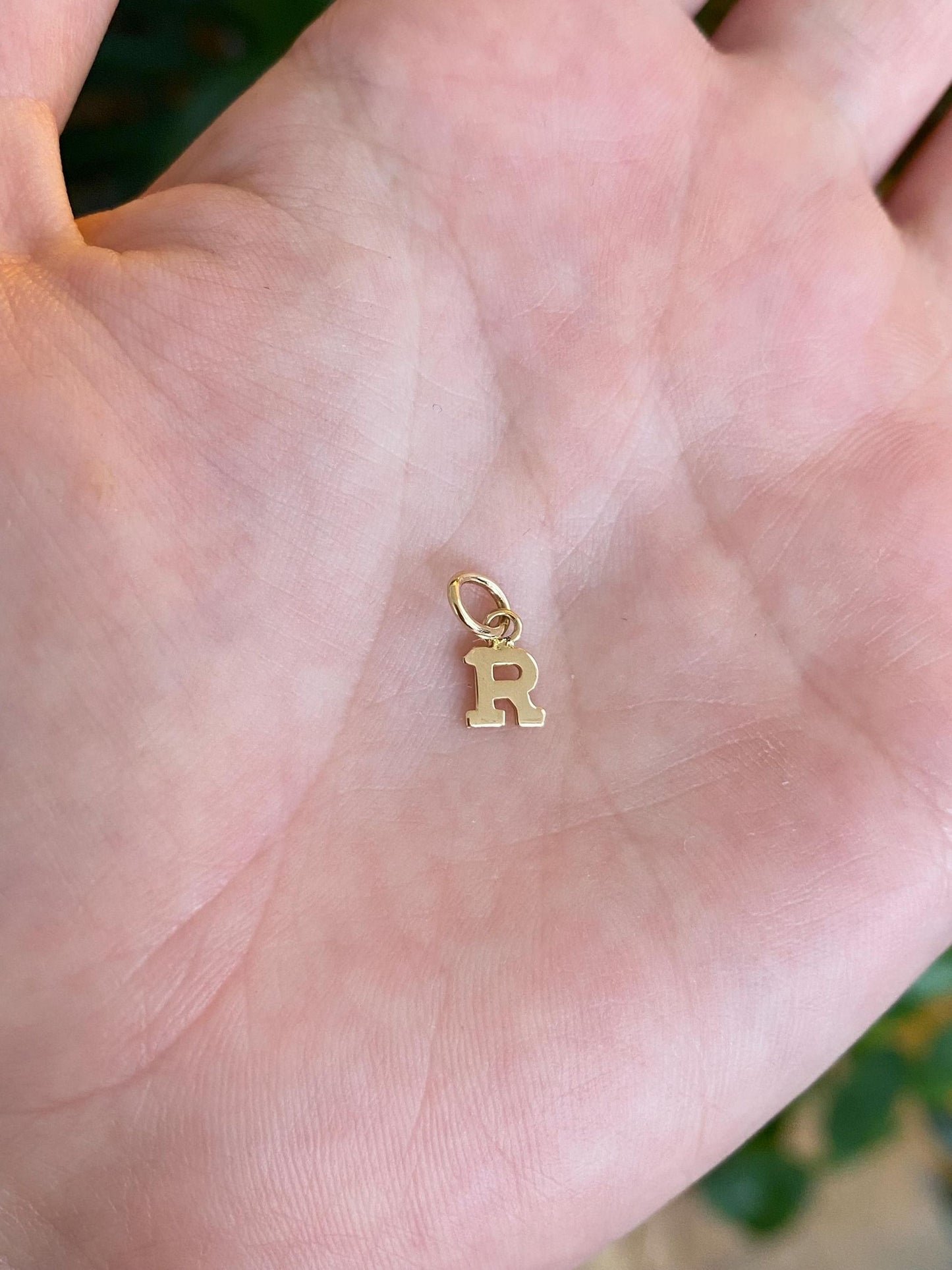 Vintage Solid 14k Yellow Gold Initial "R" Charm