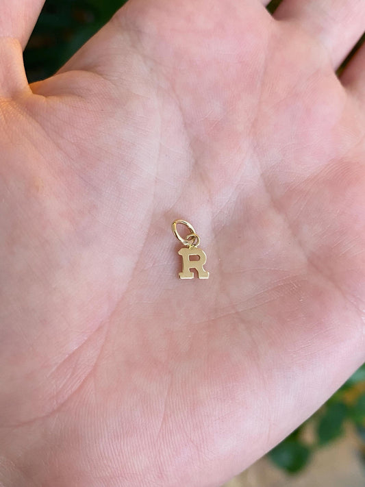 Vintage Solid 14k Yellow Gold Initial "R" Charm