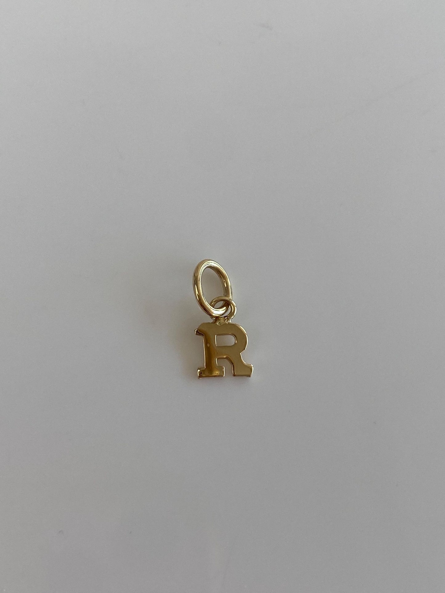 Vintage Solid 14k Yellow Gold Initial "R" Charm