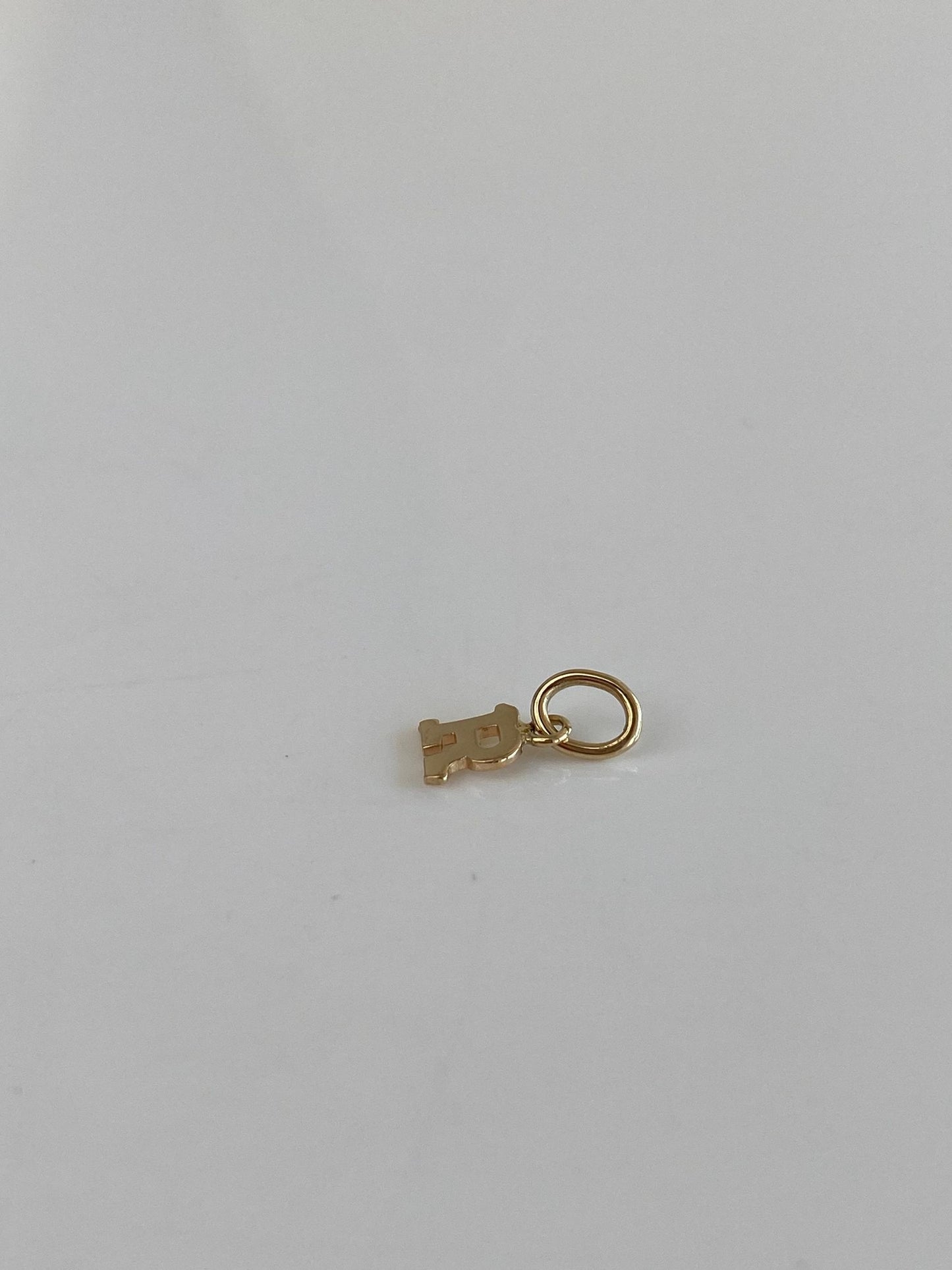 Vintage Solid 14k Yellow Gold Initial "R" Charm