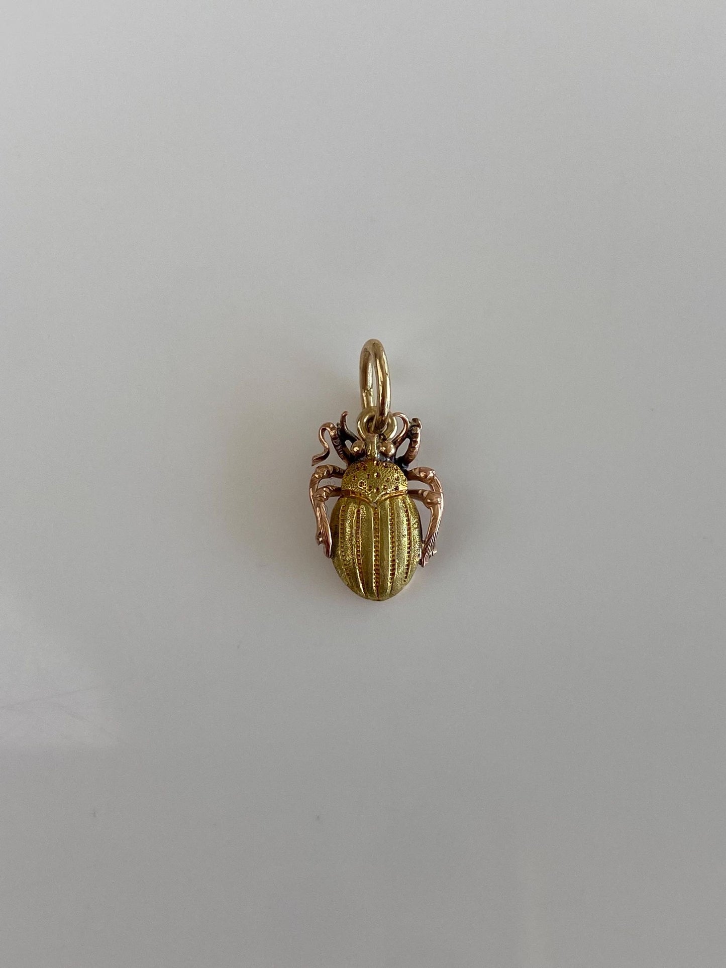 Vintage Solid 14k Rose & Yellow Gold Beetle Charm